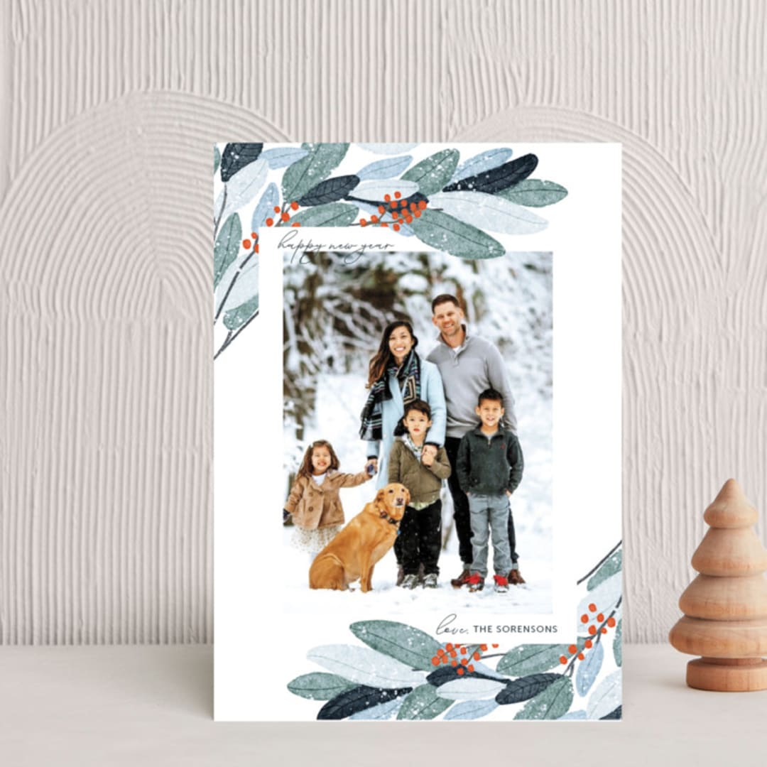 "Wintery Eucalyptus" - Holiday Cards in Snow by Angel Walker - Front