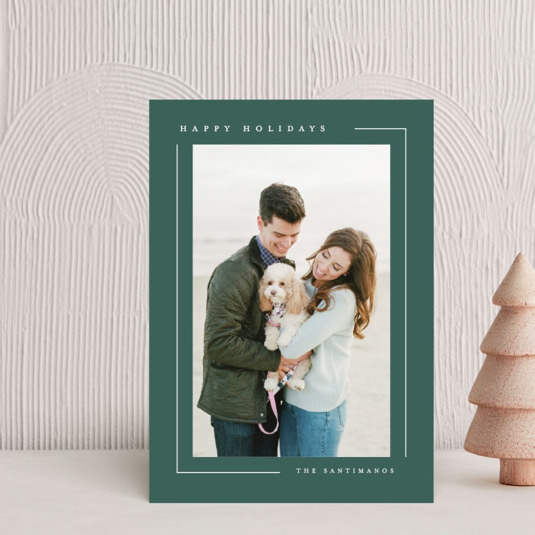 "Simply Serene" - Holiday Cards in Pine by Lauren Chism - Front