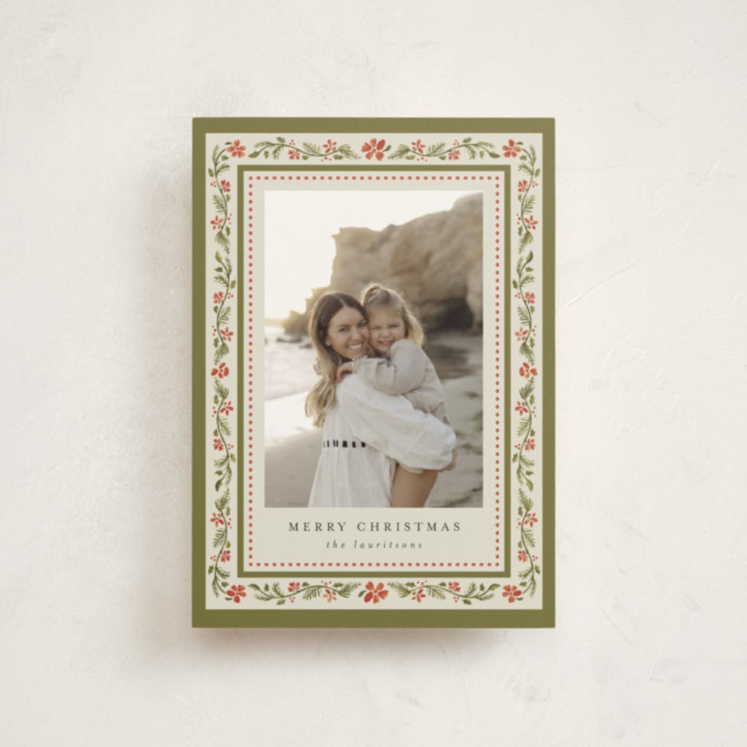 "Holiday Frame" - Holiday Cards in Persimmon by Chris Griffith - Front