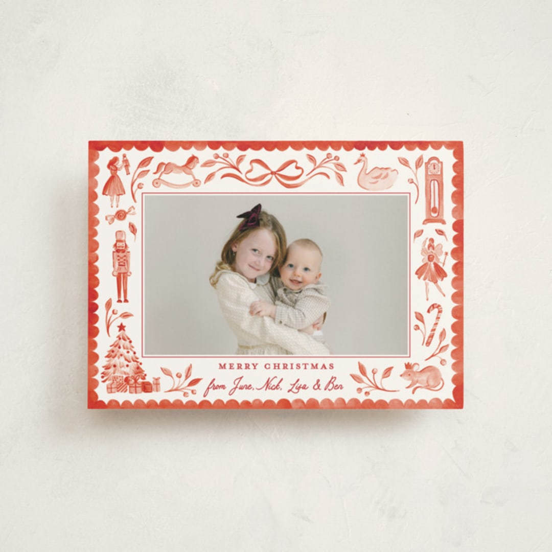 "The Nutcracker" - Holiday Cards in Red Ribbon by Sarah Knight - Front