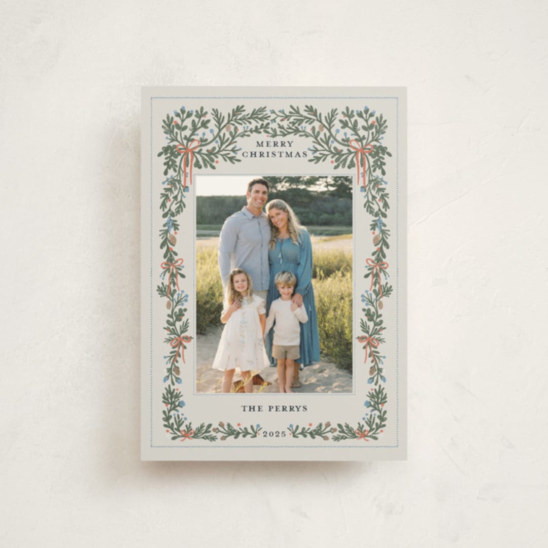 "Merriest Botanicals" - Holiday Cards in Snowberry by Angel Walker - Front