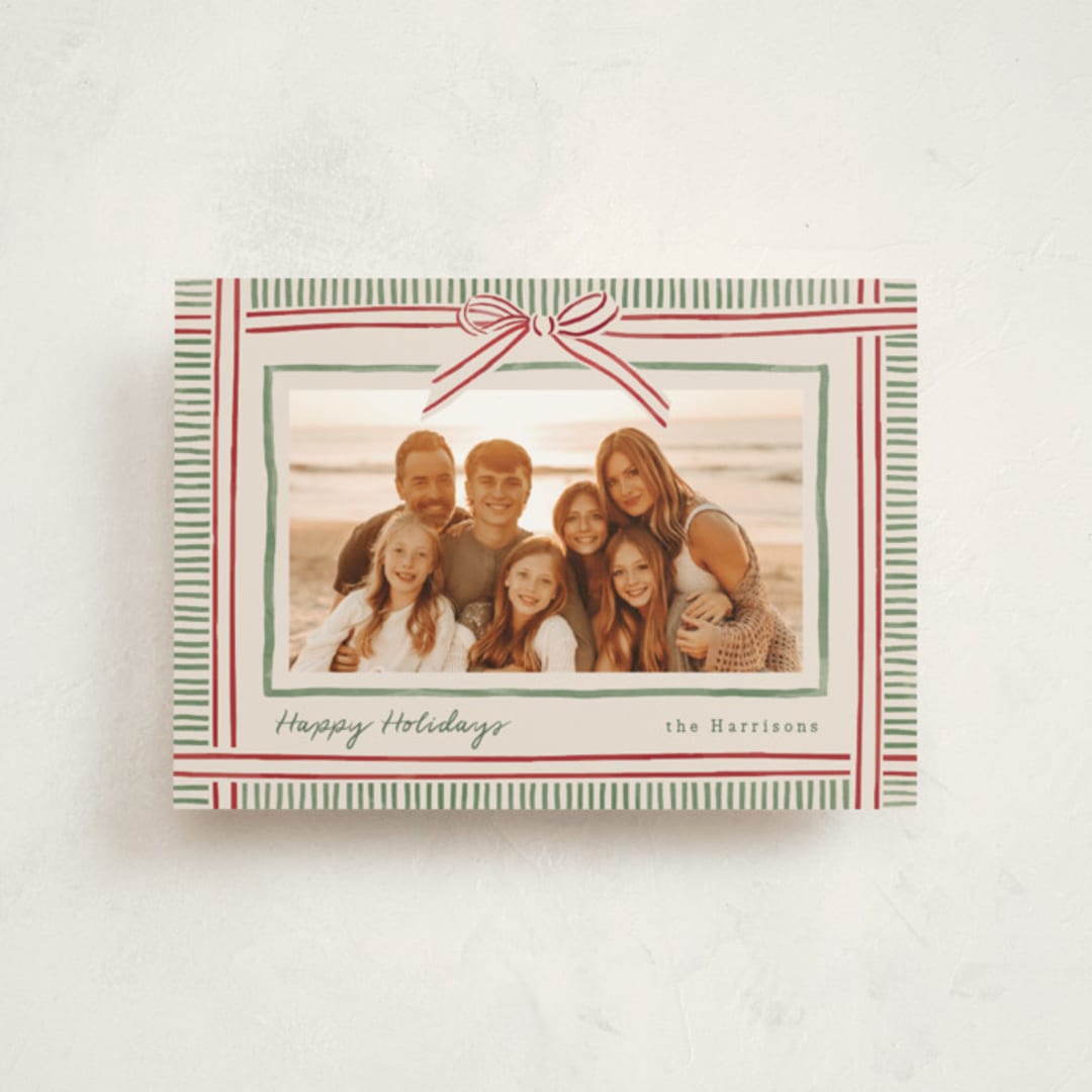 "Holiday Wrap" - Holiday Cards in Moss by Chris Griffith - Front