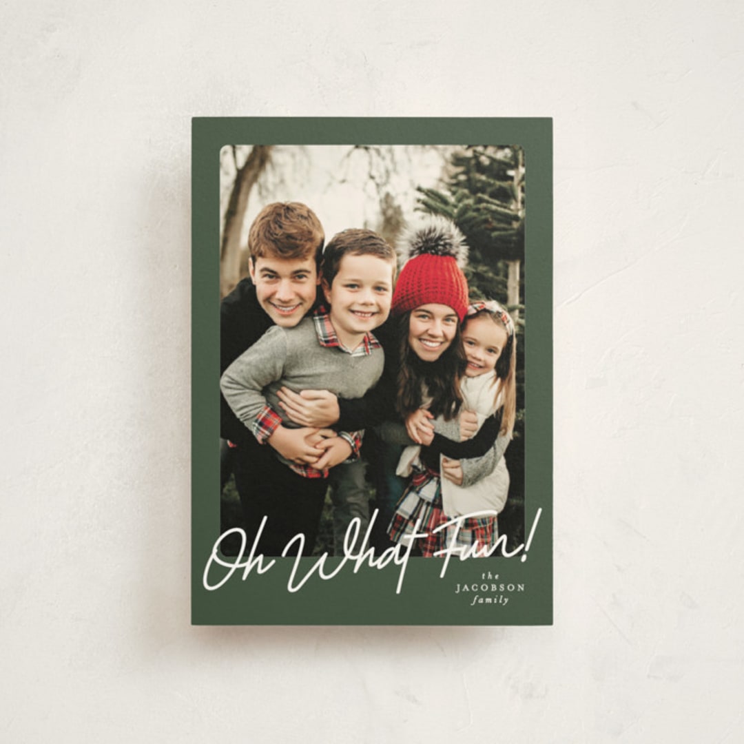 "Oh what fun script" - Holiday Cards in Forest by Karidy Walker - Front