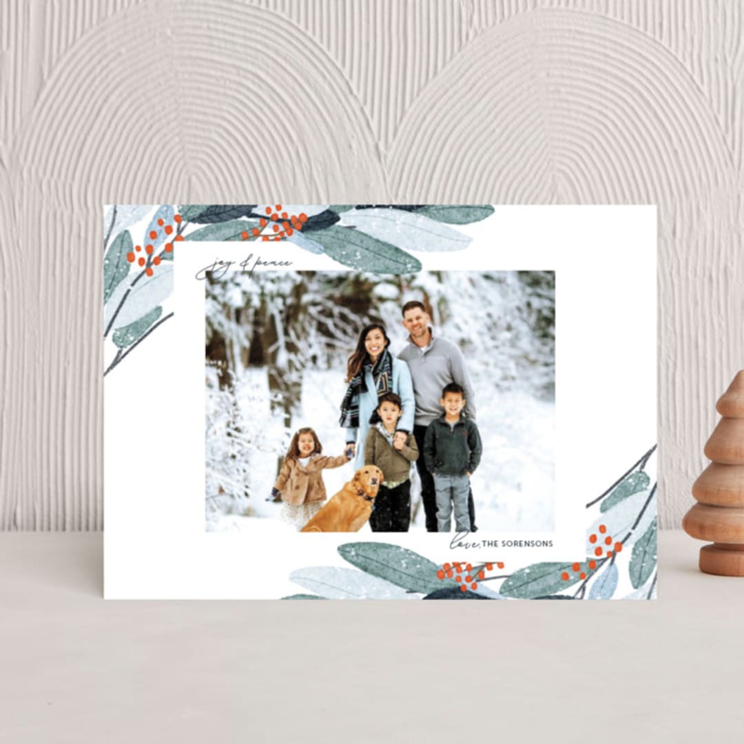 "Wintery Eucalyptus" - Holiday Cards in Snow by Angel Walker - Front
