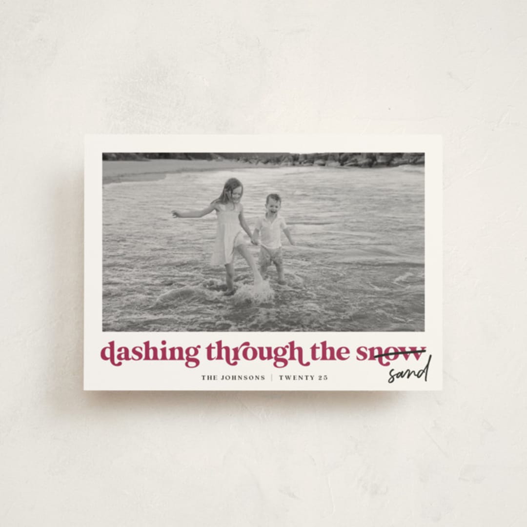 "Dashing Holiday" - Holiday Cards in Sugar Plum by Louise Kay - Front