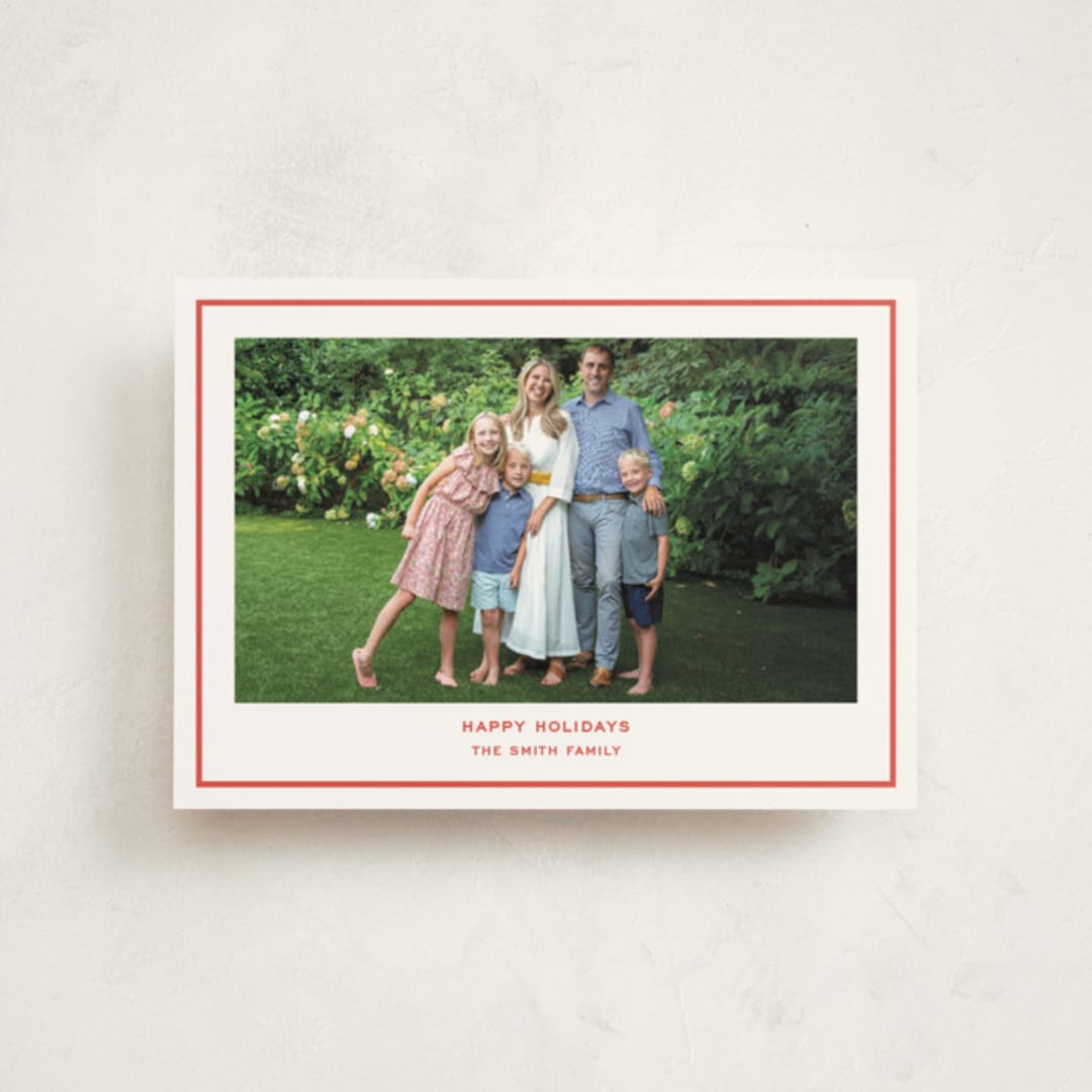 "Bowery" - Holiday Cards in Candy Cane by Megan Davis - Front