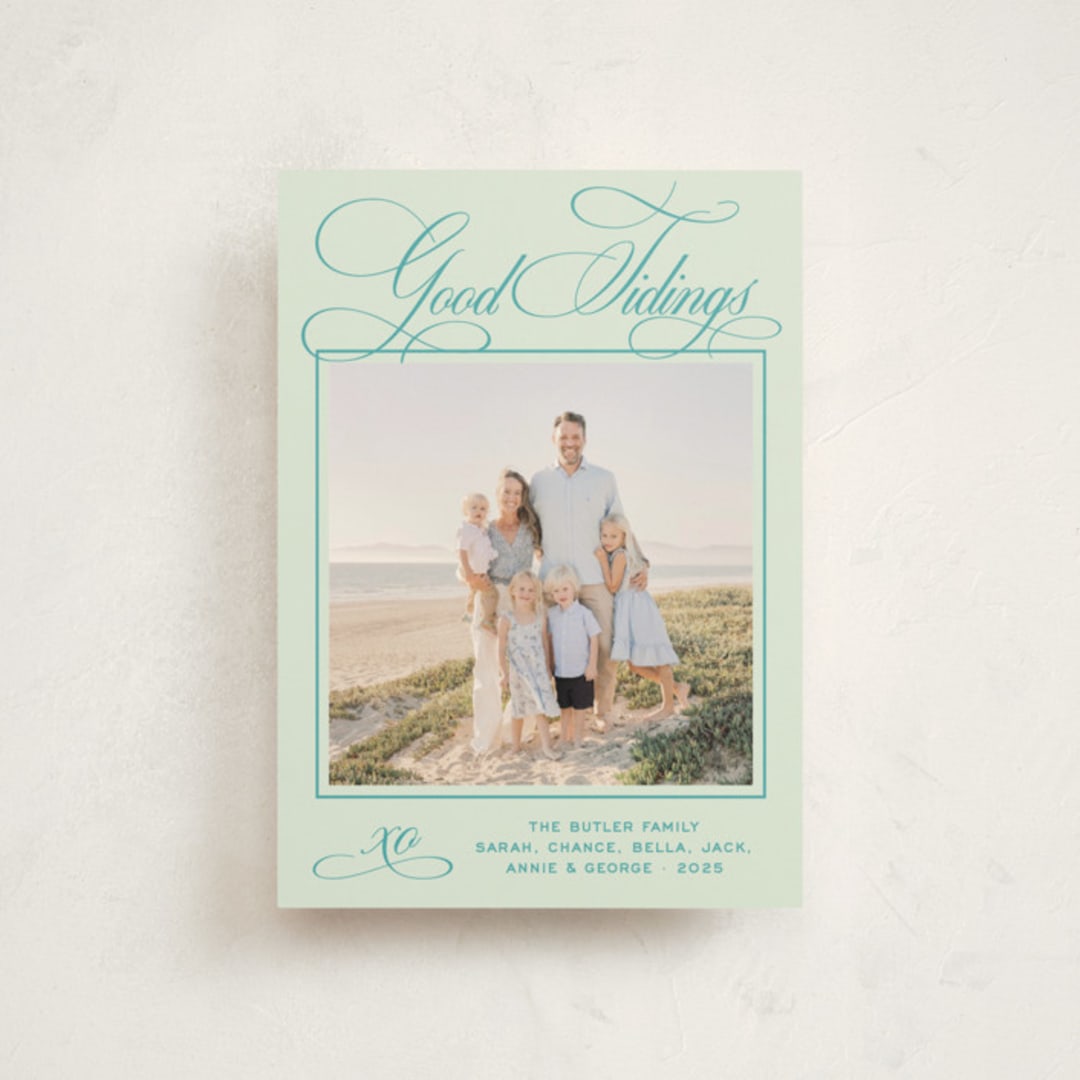 "Julep" - Holiday Cards in Mint by Megan Davis - Front