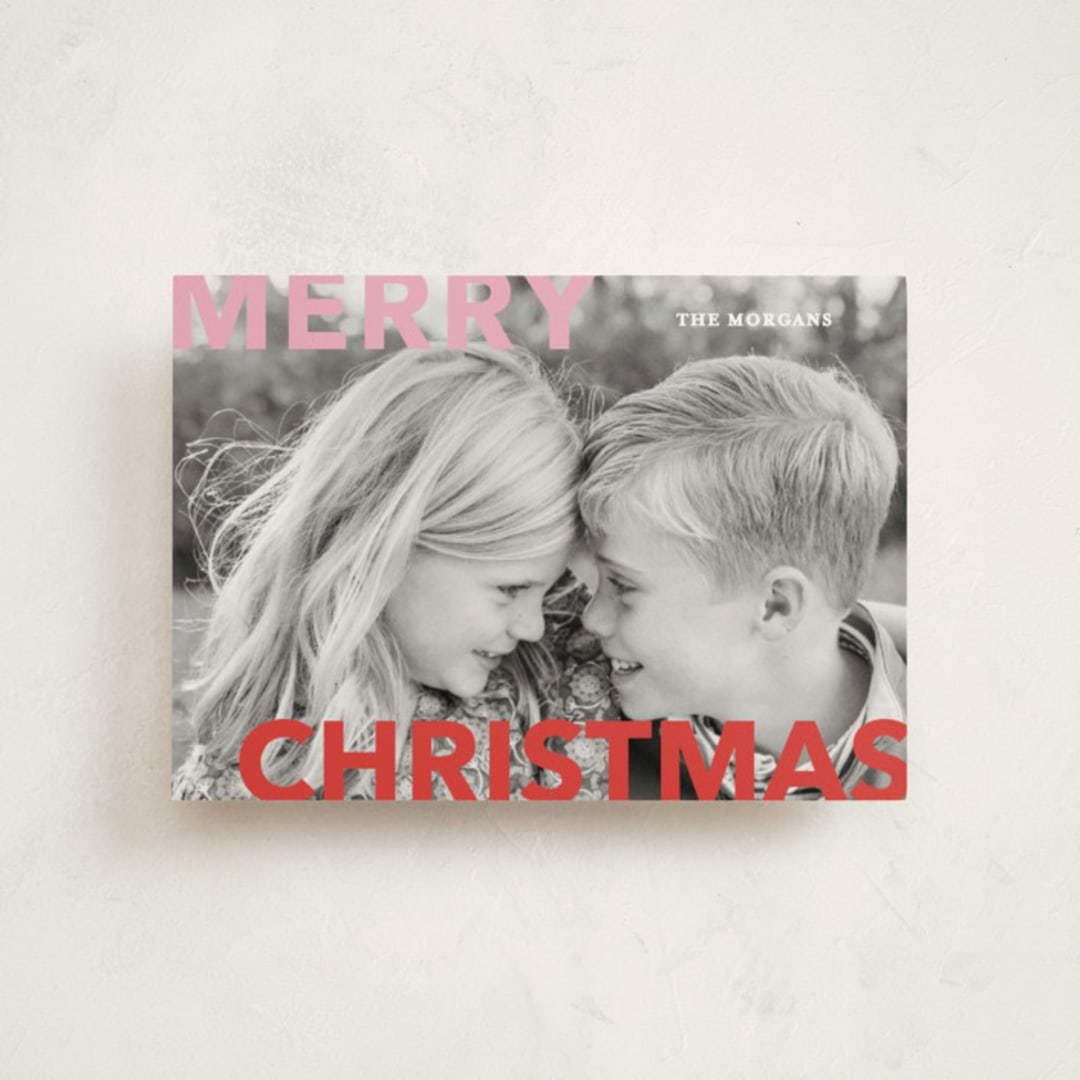 "Merry & Bold" - Holiday Cards in Candy Cane by Angela Thompson - Front