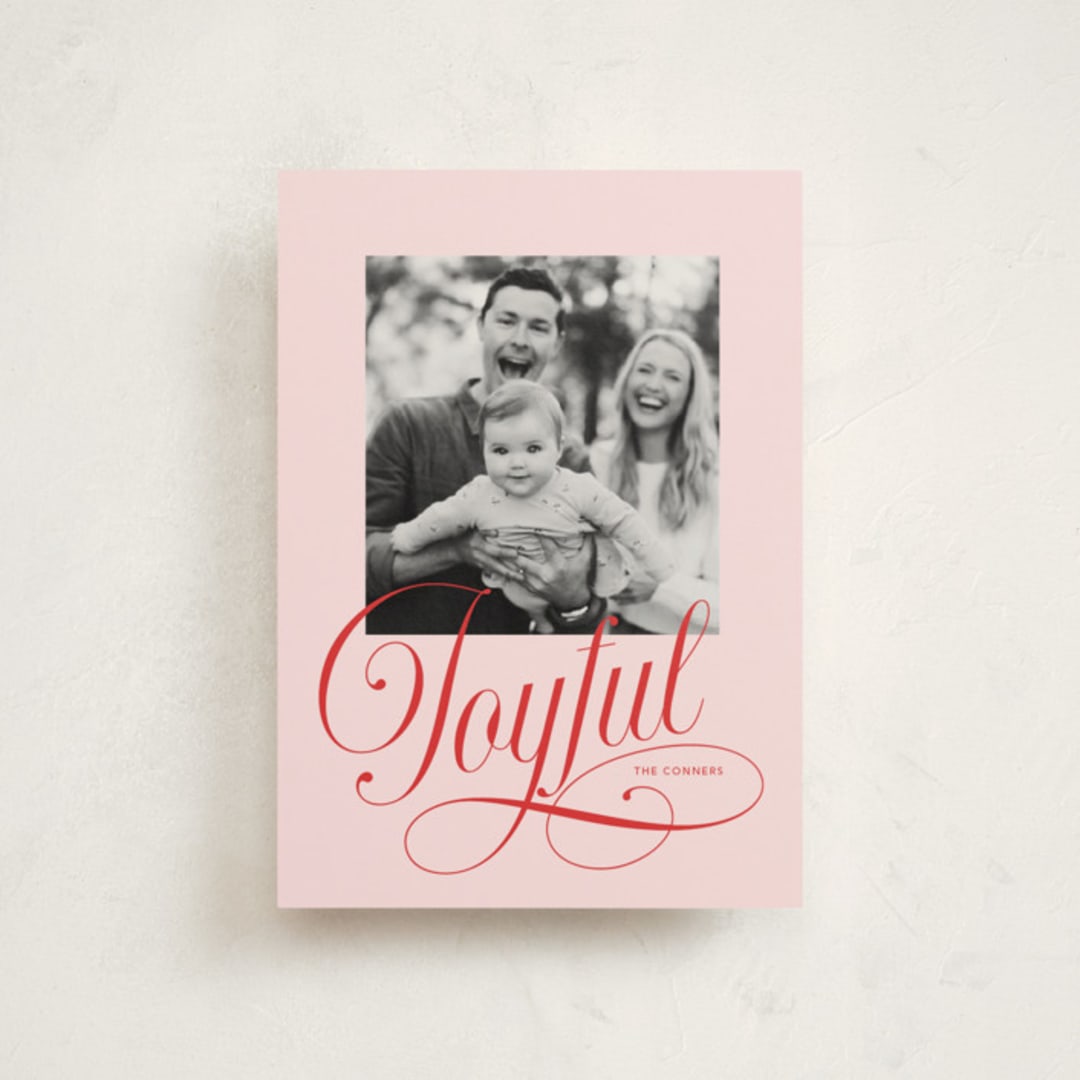 "Joyful Beauty" - Holiday Cards in Blush by Stacey Day - Front