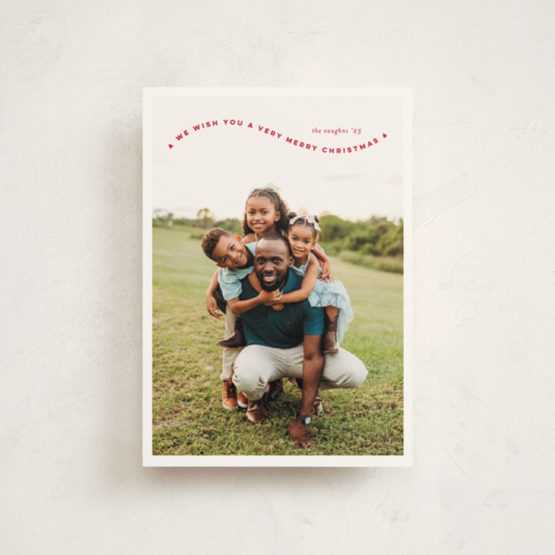 "Simple Twist" - Holiday Cards in Poinsettia by Erica Krystek - Front