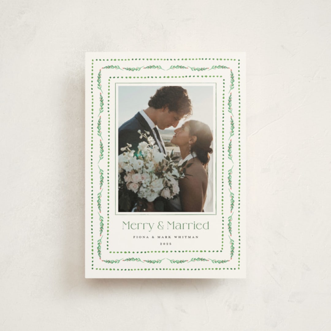"Nostalgic Ribbon Border" - Holiday Cards in Elf Shoes by Erika Firm - Front