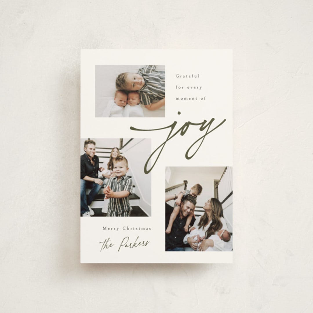 "Little Moments of Joy" - Holiday Cards in Snow by Robert and Stella - Front