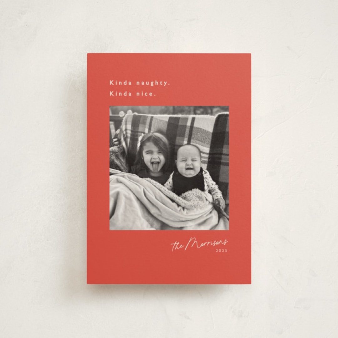 "Kinda" - Holiday Cards in Berry by Hudson meet Rose - Front