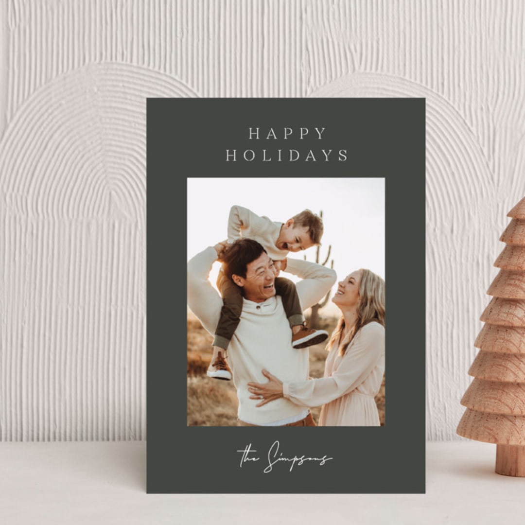 "the classic" - Holiday Cards in Midnight by Sara Hicks Malone - Front