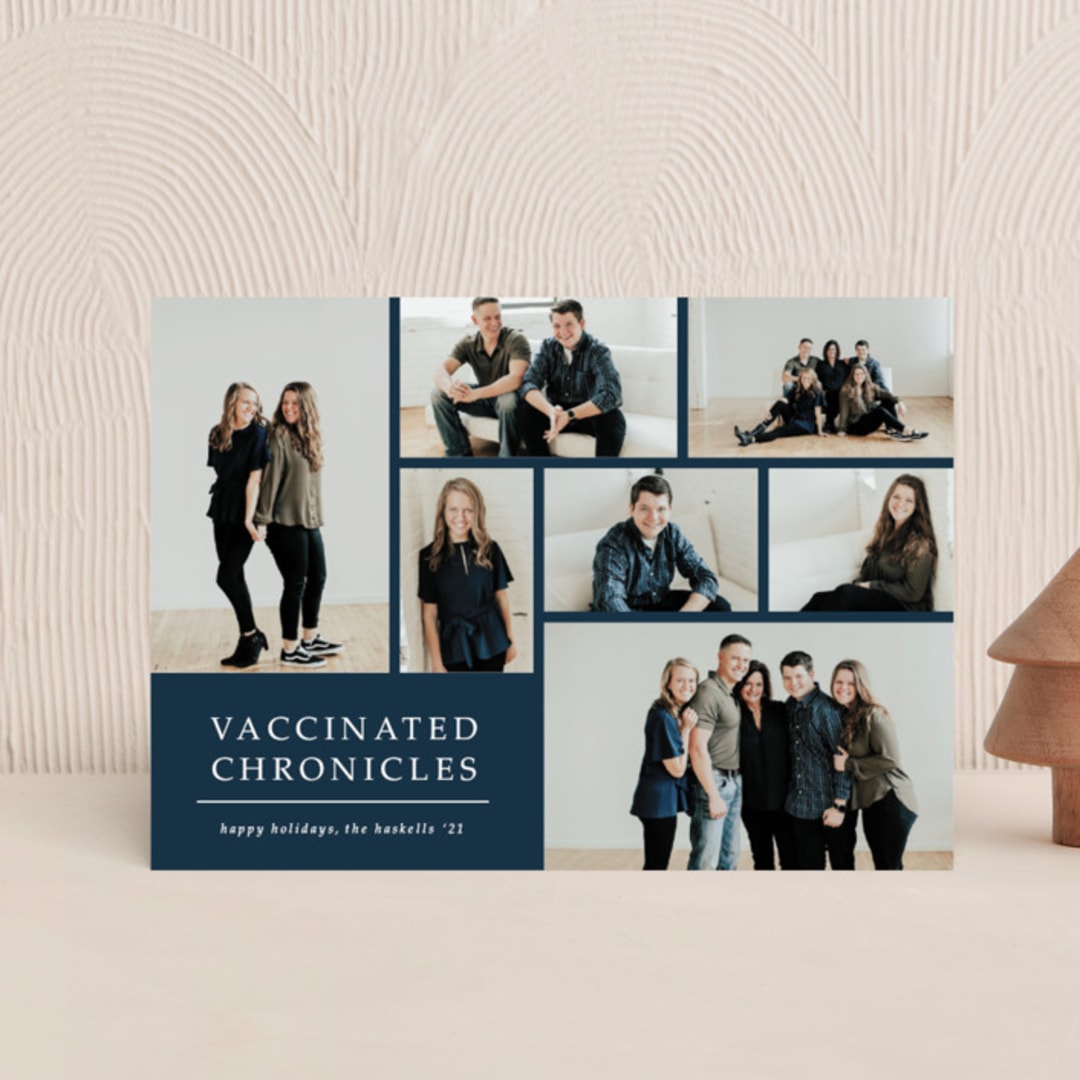 "Quarantine Chronicles" - Holiday Cards in Navy by Lisa Assenmacher - Front