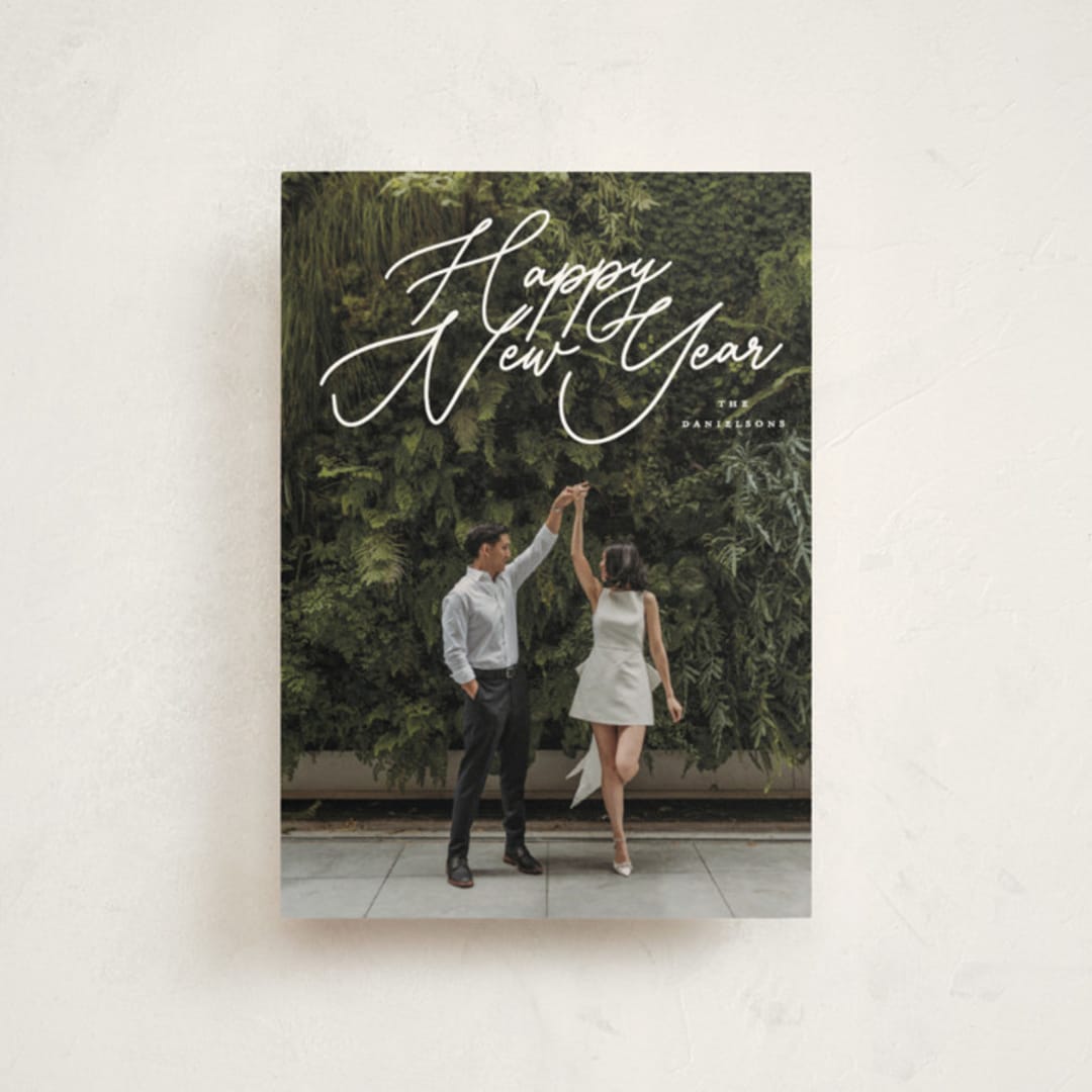 "Merry Monoline" - Holiday Cards in Snowfall by Melanie Kosuge - Front