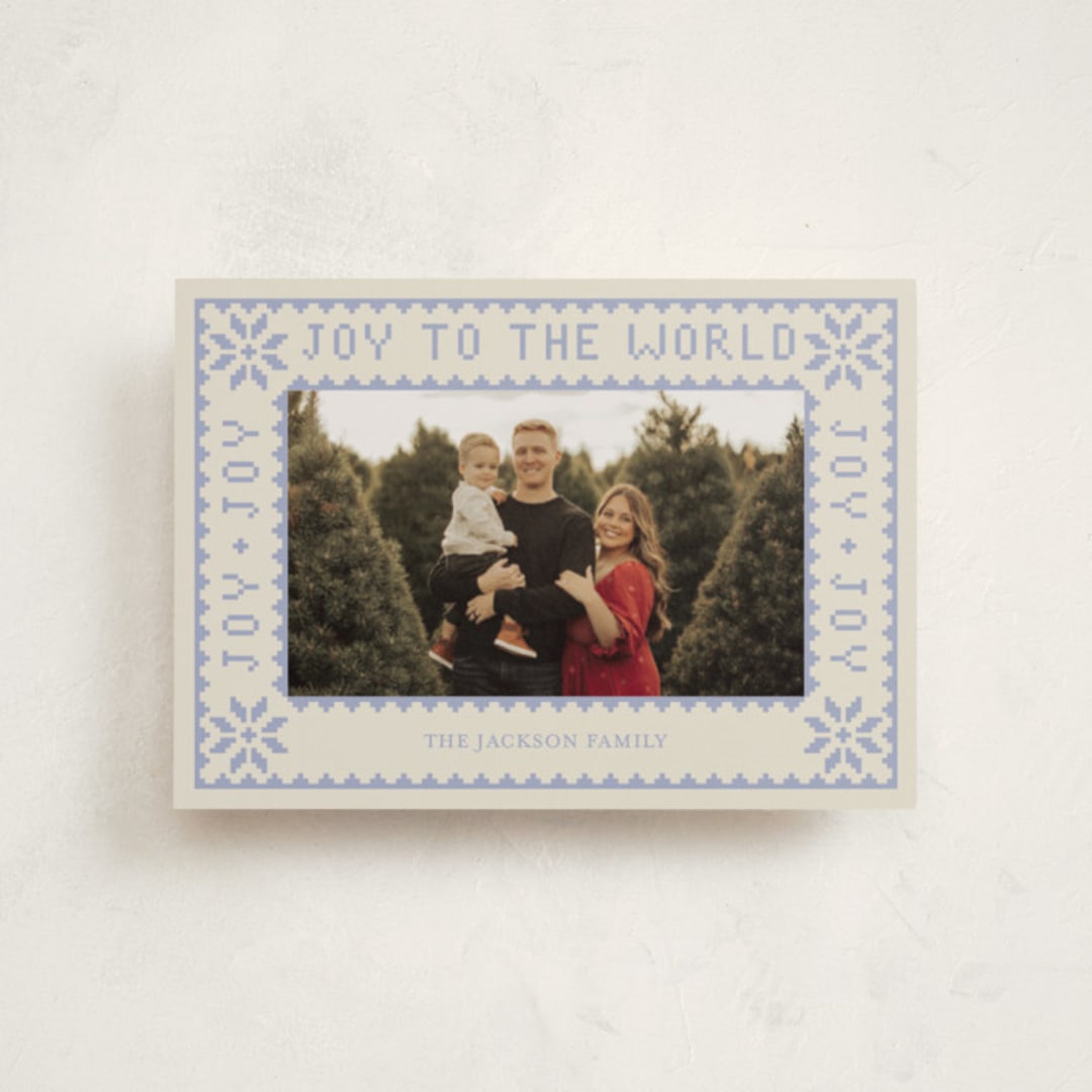 "Endless Joy" - Holiday Cards in Periwinkle by Annie Chan - Front