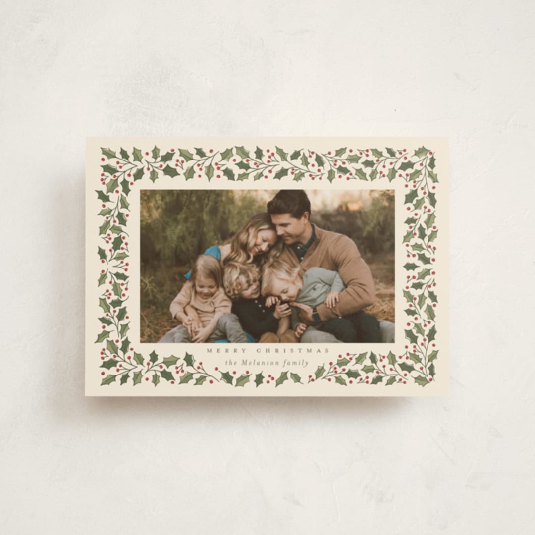 "Winter Garland" - Holiday Cards in Eggnog by Diana Pinnell - Front