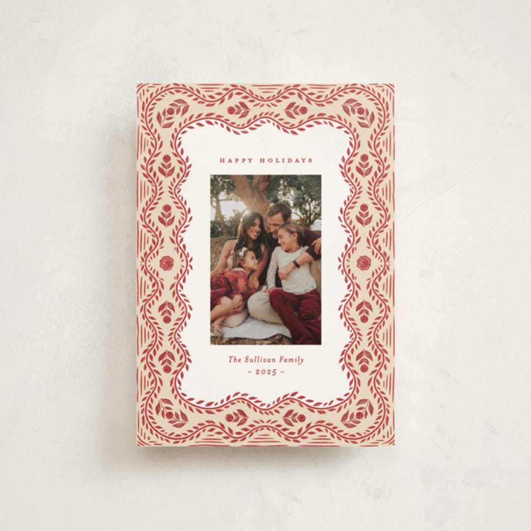 "Cottage Scallop" - Holiday Cards in Peppermint by Julie Murray - Front