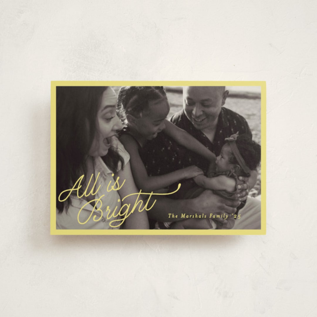 "All is Bright!" - Holiday Cards in Shine Star by Pati Cascino - Front