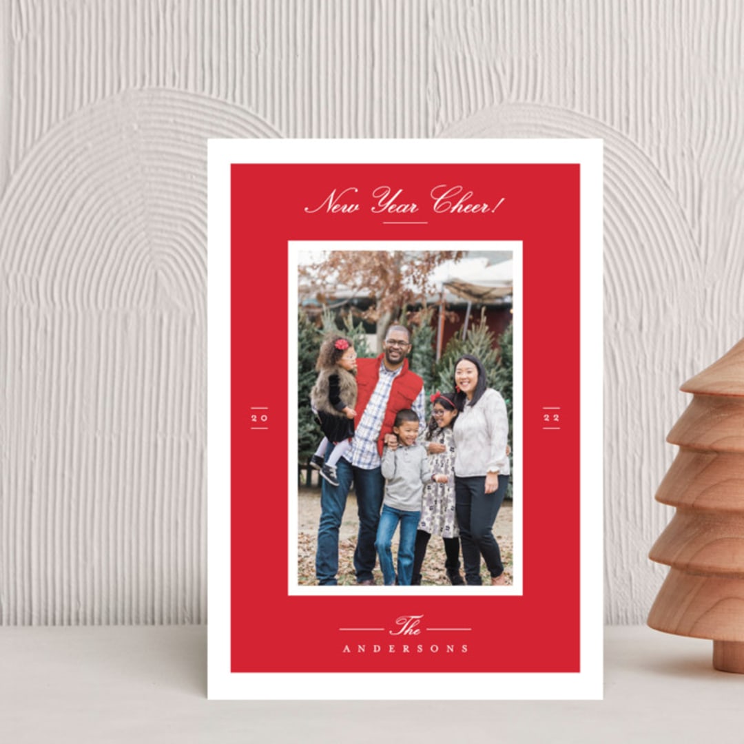 "Effortless Charm" - Holiday Cards in Raspberry by Tatiana Nogueiras - Front