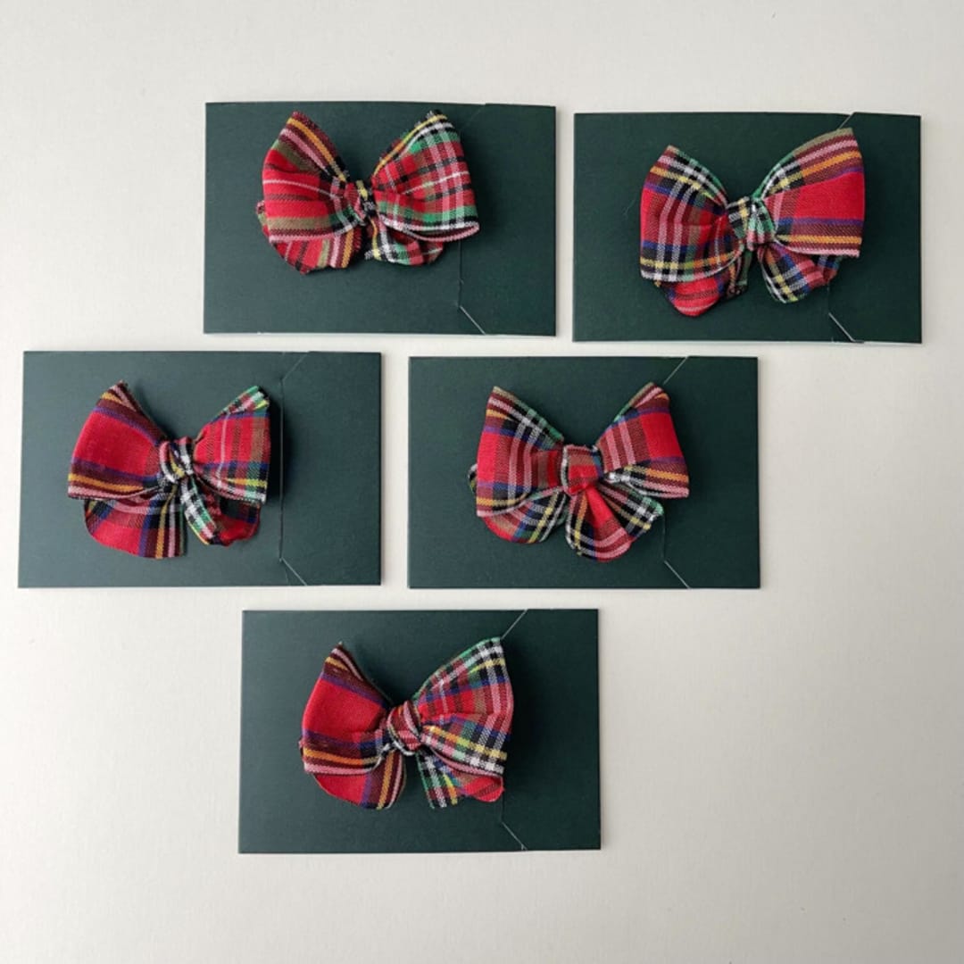 "Holiday Bow Collection - Tartan Plaid" - Holiday Ribbons and Bows in multicolor by Honey Silks Co