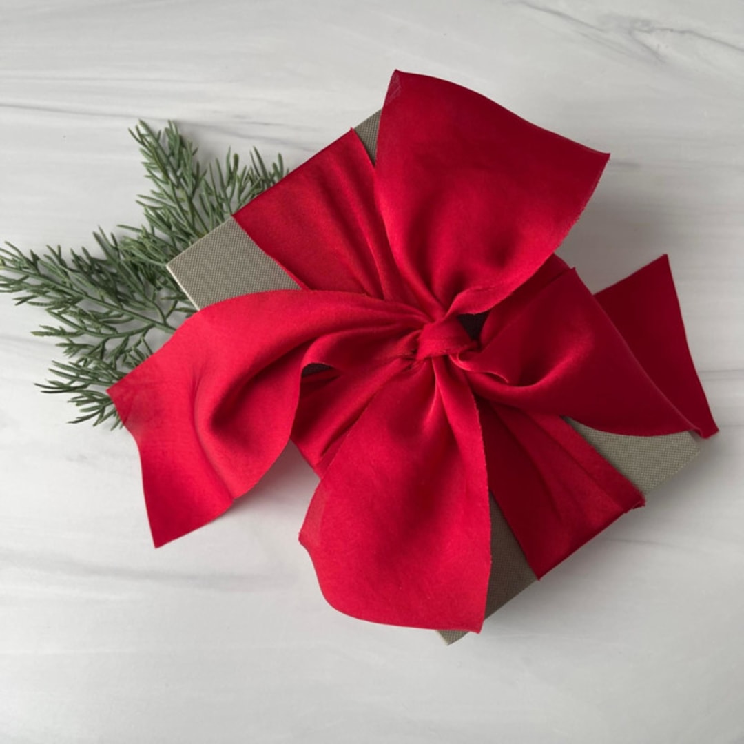 "2" Holiday Ribbon Collection - Winter Ruby" - Holiday Ribbons and Bows in red by Honey Silks Co