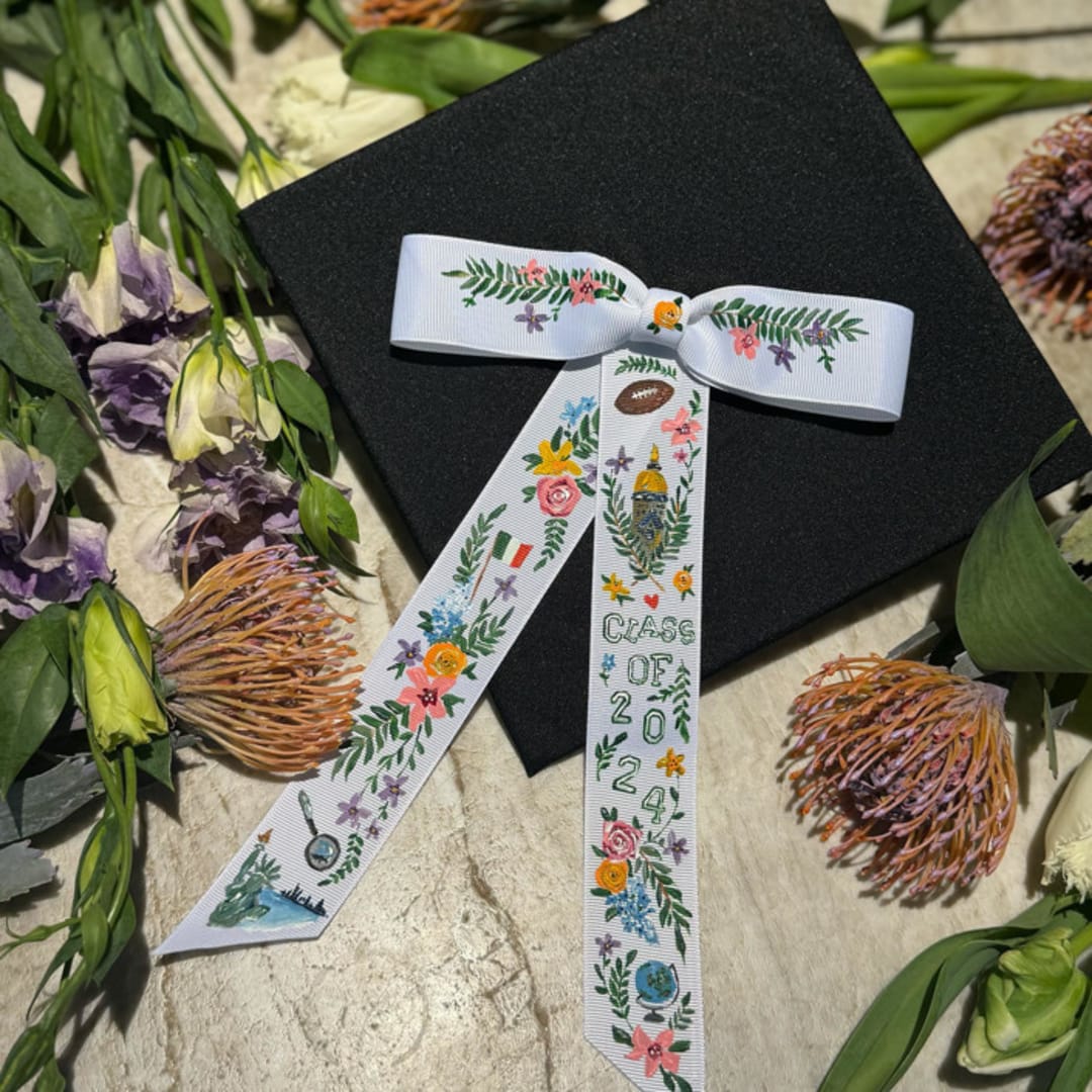 "Custom Hand-Painted Graduation Cap Bow" - Holiday Ribbons and Bows in multicolorassorted-colors by Ashley Myers