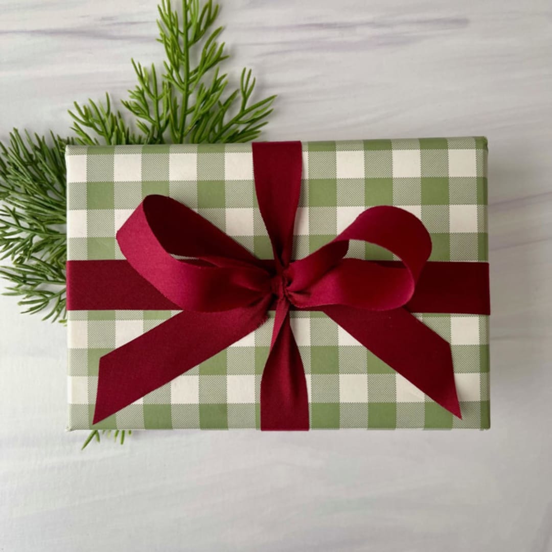 "Burgundy 3/4" x 15 ft Holiday Ribbon" - Holiday Ribbons and Bows in red by Honey Silks Co