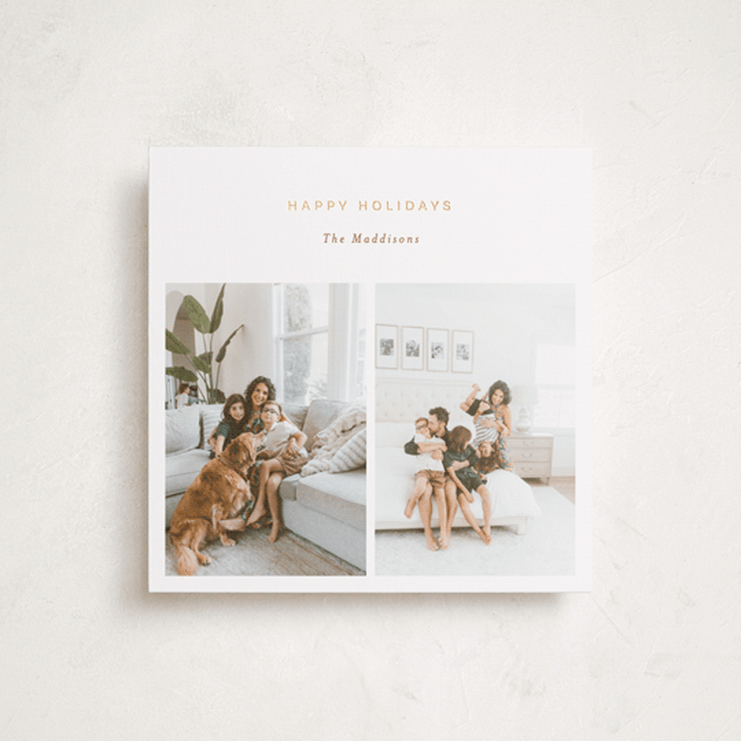 "Minimal Duo" - Holiday Cards in Almond by Bethan - Front