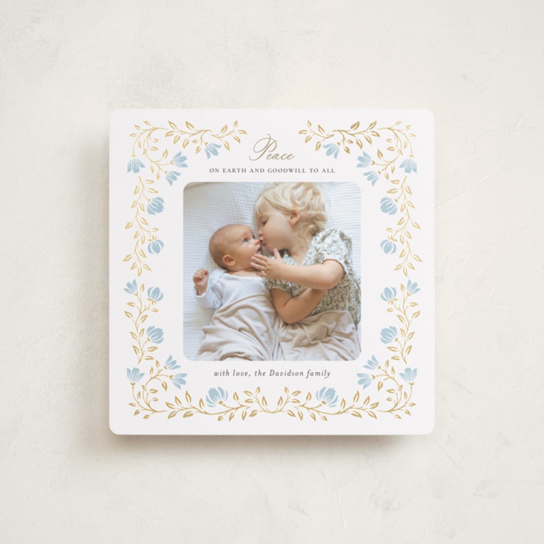 "Floral Cascade" - Holiday Cards in Bluebell by Anna Black - Front