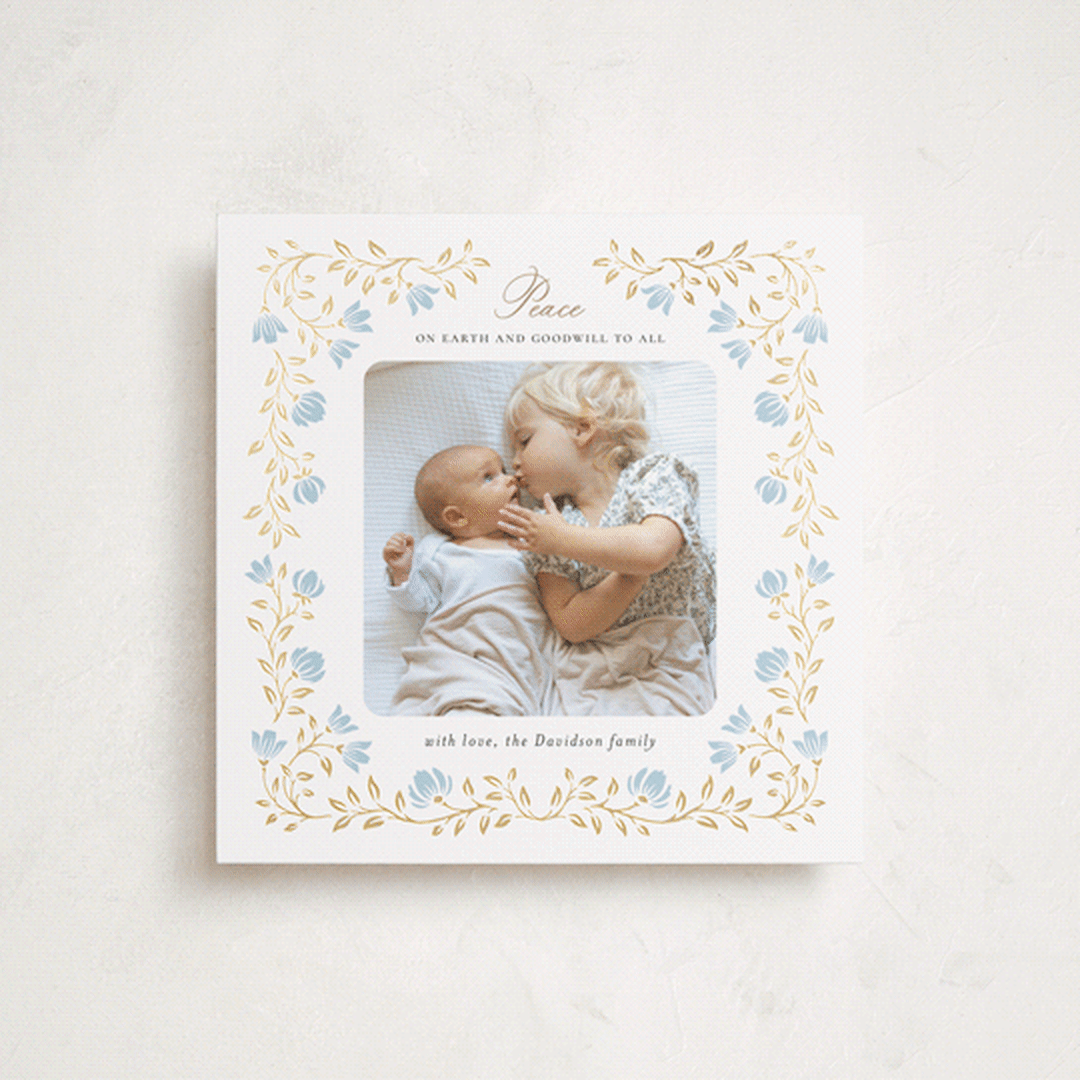 "Floral Cascade" - Holiday Cards in Bluebell by Anna Black - Front