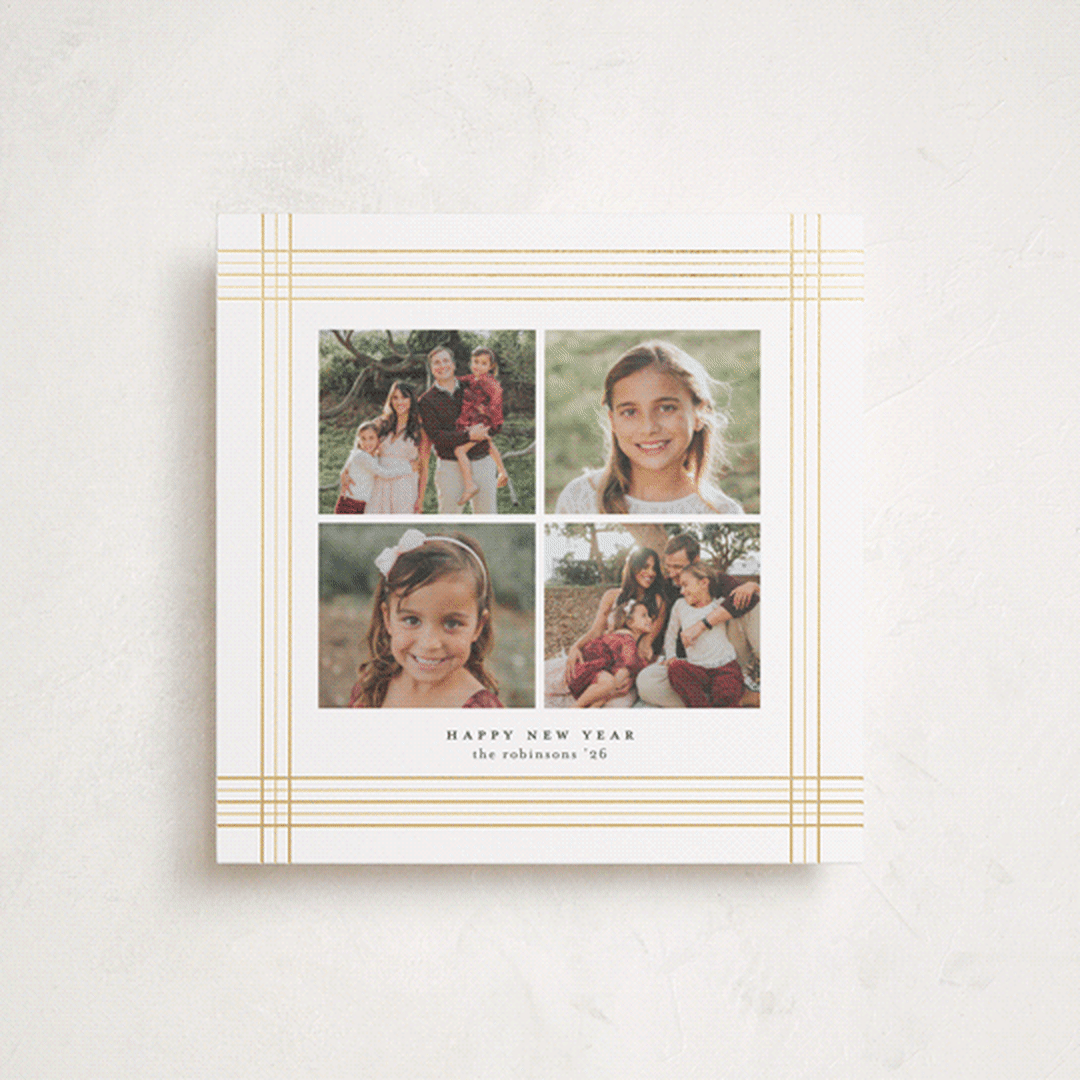 "Plaid Frame" - Holiday Cards in Ink by Blustery August - Front