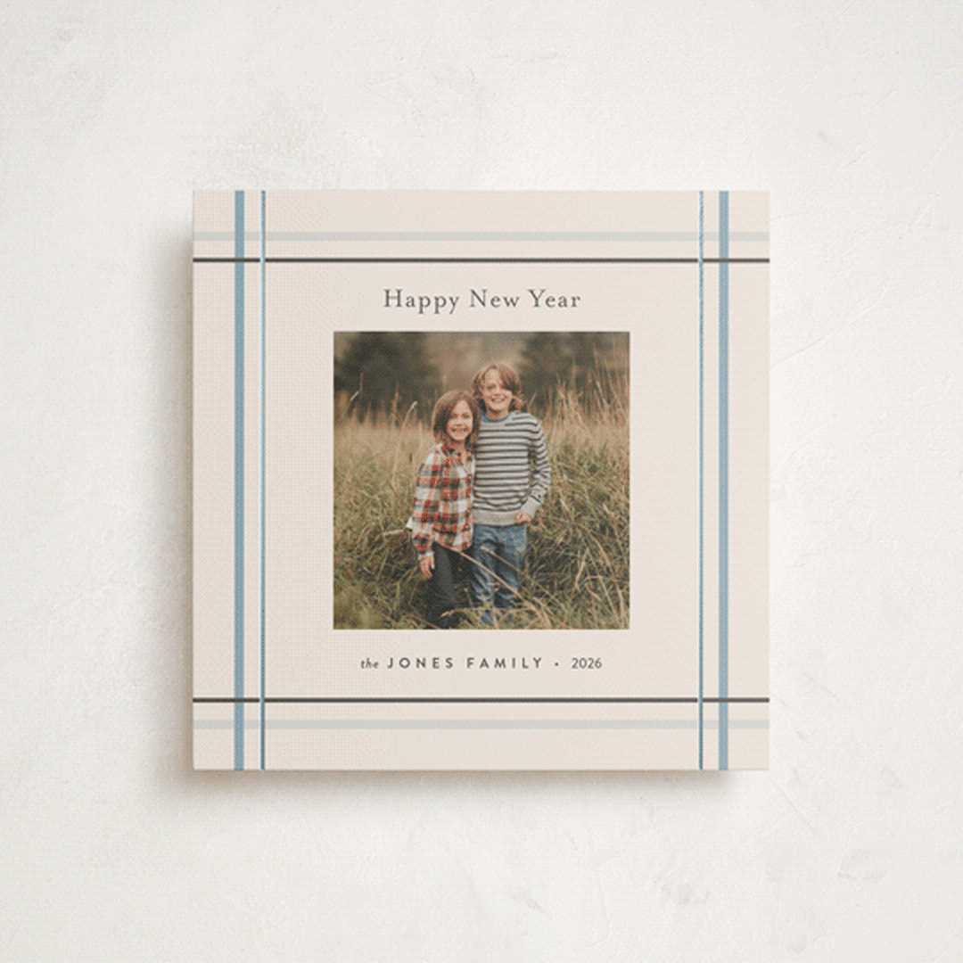 "Perfectly Plaid" - Holiday Cards in Icicle by Poised Avenue - Front