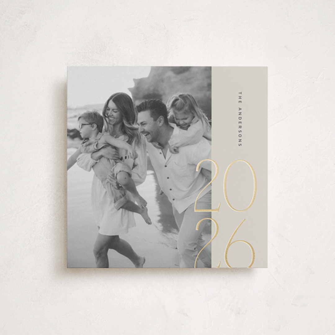 "Year in Display" - Holiday Cards in Fog by Ana Sharpe - Front