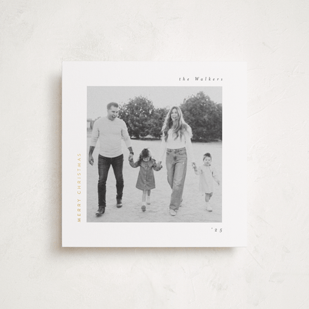 "Merry & Minimal Style" - Holiday Cards in Charcoal by Lucrecia Caporale - Front