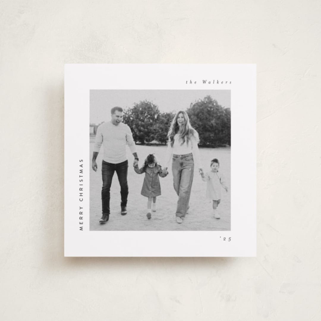 "Merry & Minimal Style" - Holiday Cards in Charcoal by Lucrecia Caporale - Front