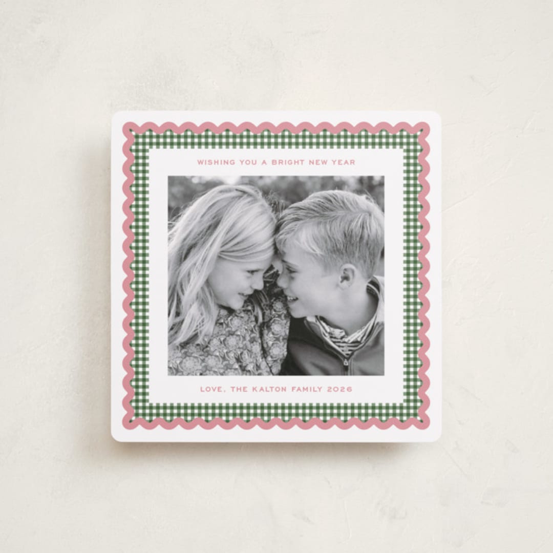 "Gingham Fun" - Holiday Cards in Candy by Erin German - Front