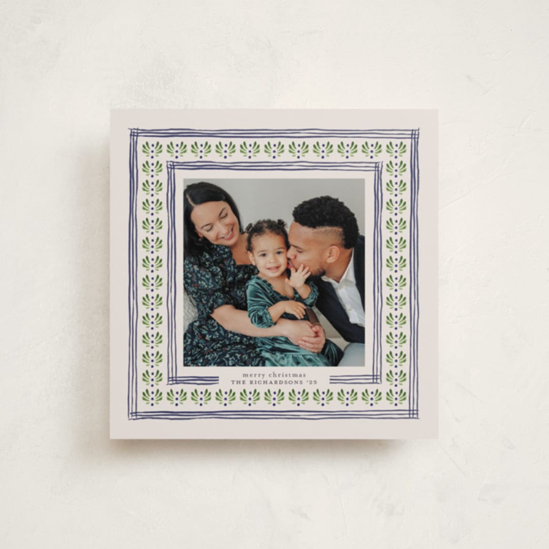 "Little Details" - Holiday Cards in Navy by Claudia Orengo - Front
