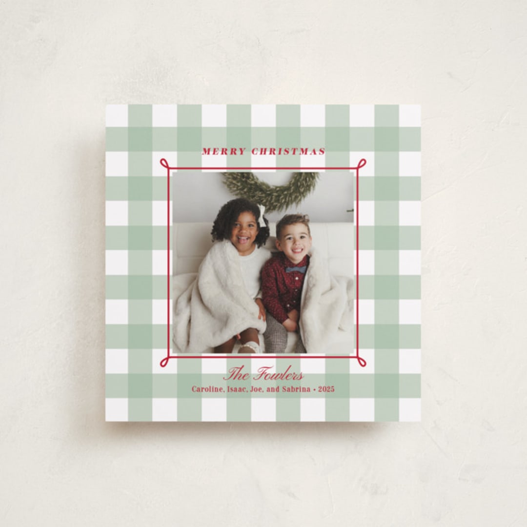 "Festive gingham plaid" - Holiday Cards in Holly Berry by Alston Foster - Front