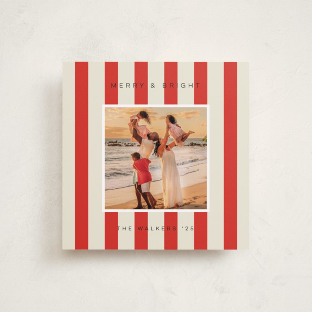 "Cabana" - Holiday Cards in Candy Cane by Morgan Kendall - Front