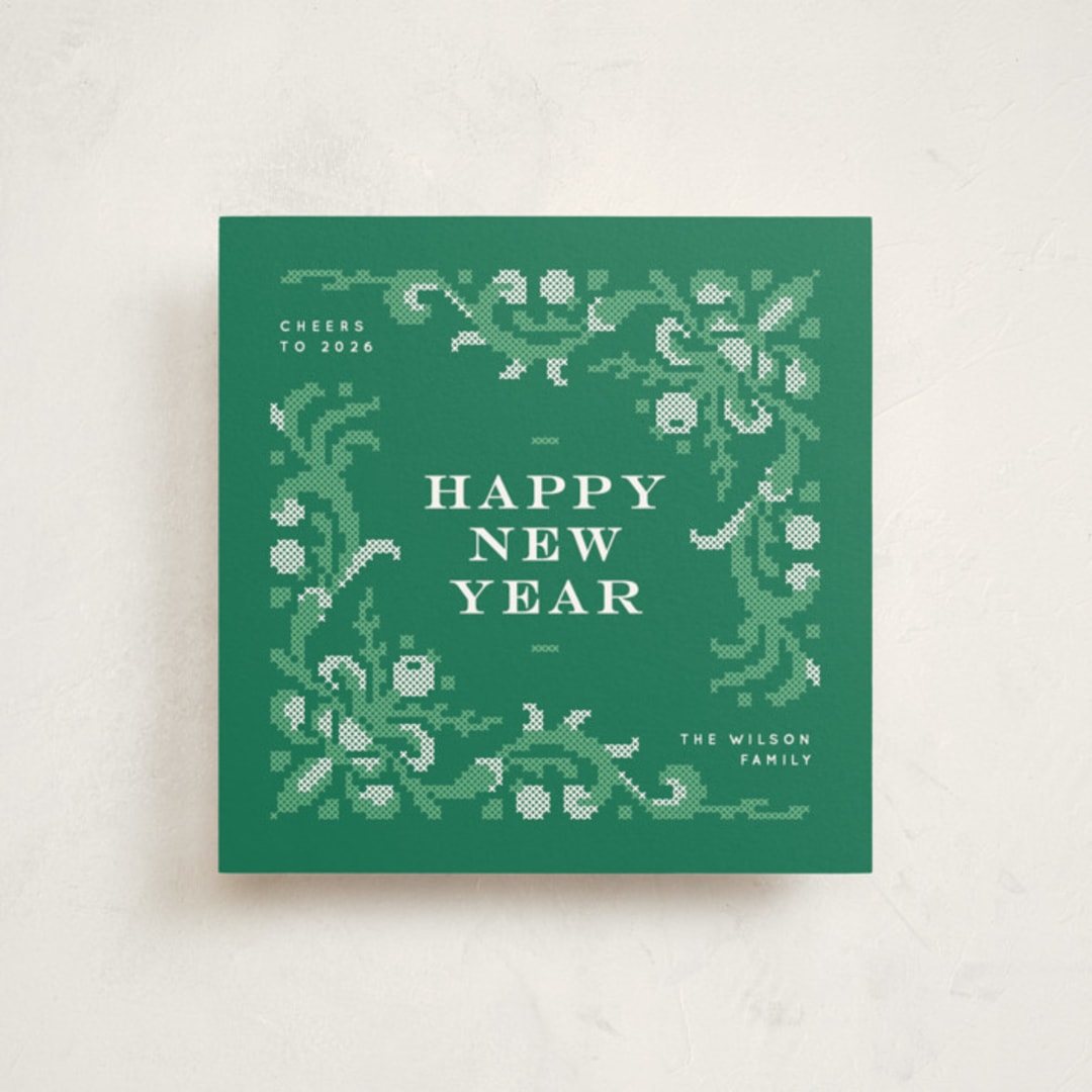 "woven wonders" - Holiday Cards in Evergreen by Anastasia Makarova - Front