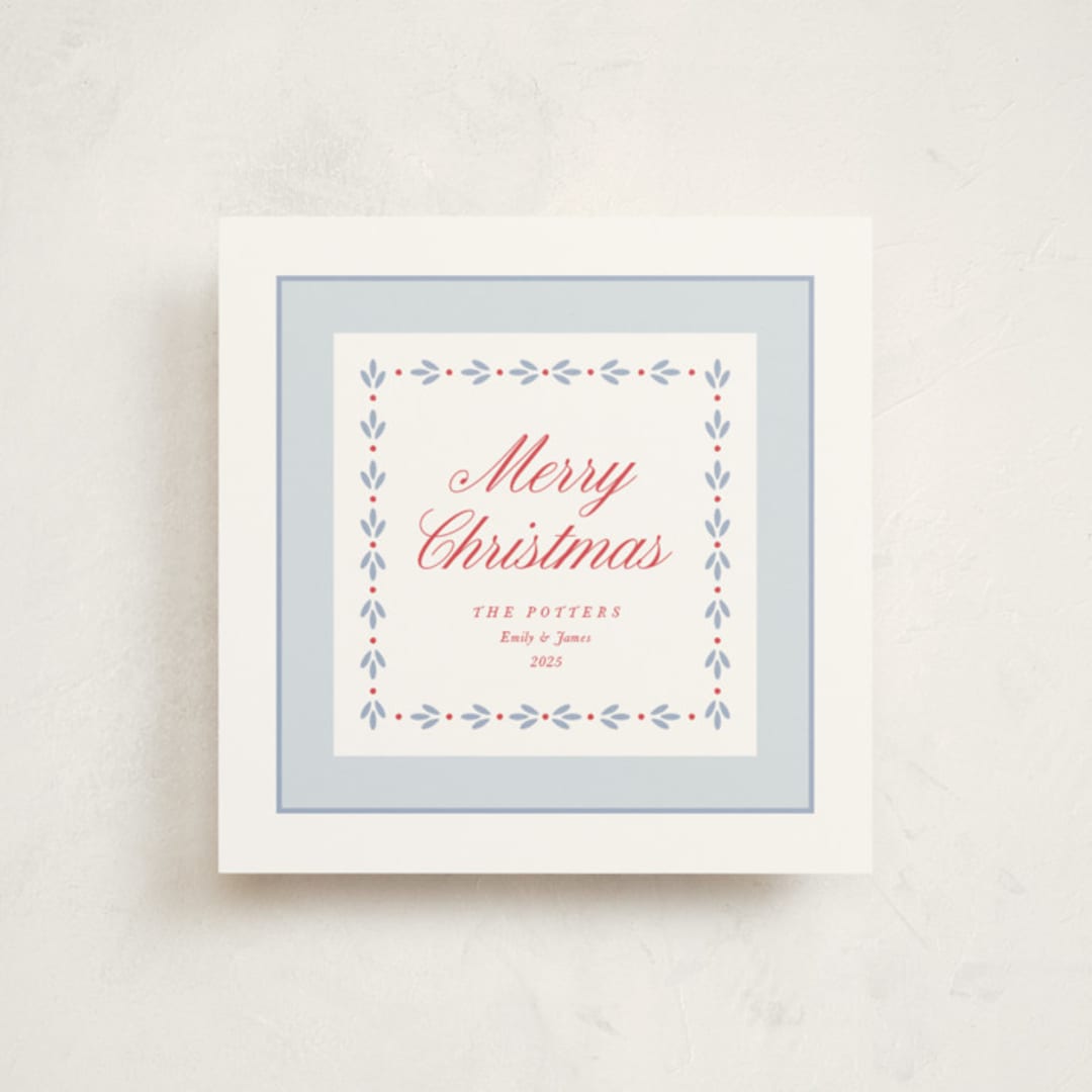 "Classic Garland" - Holiday Cards in Frost by Alston Foster - Front