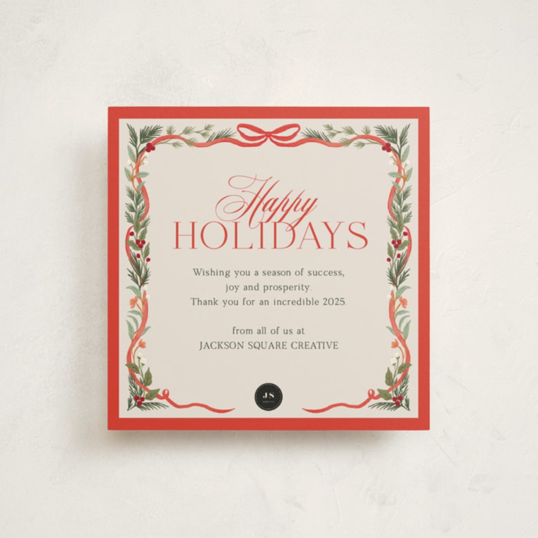"Festive Winter" - Holiday Cards in Cherry by Elly - Front