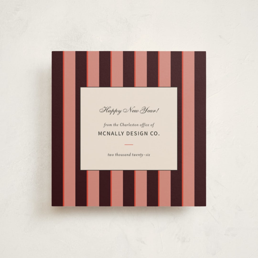 "Polo" - Holiday Cards in Rose by Megan Davis - Front