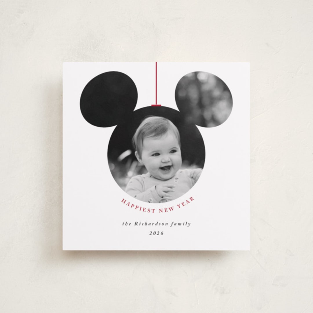 "Mickey Bauble" - Holiday Cards in Snowflake by Roopali - Front