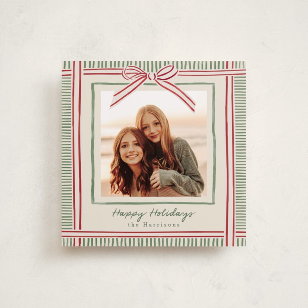 "Holiday Wrap" - Holiday Cards in Moss by Chris Griffith - Front