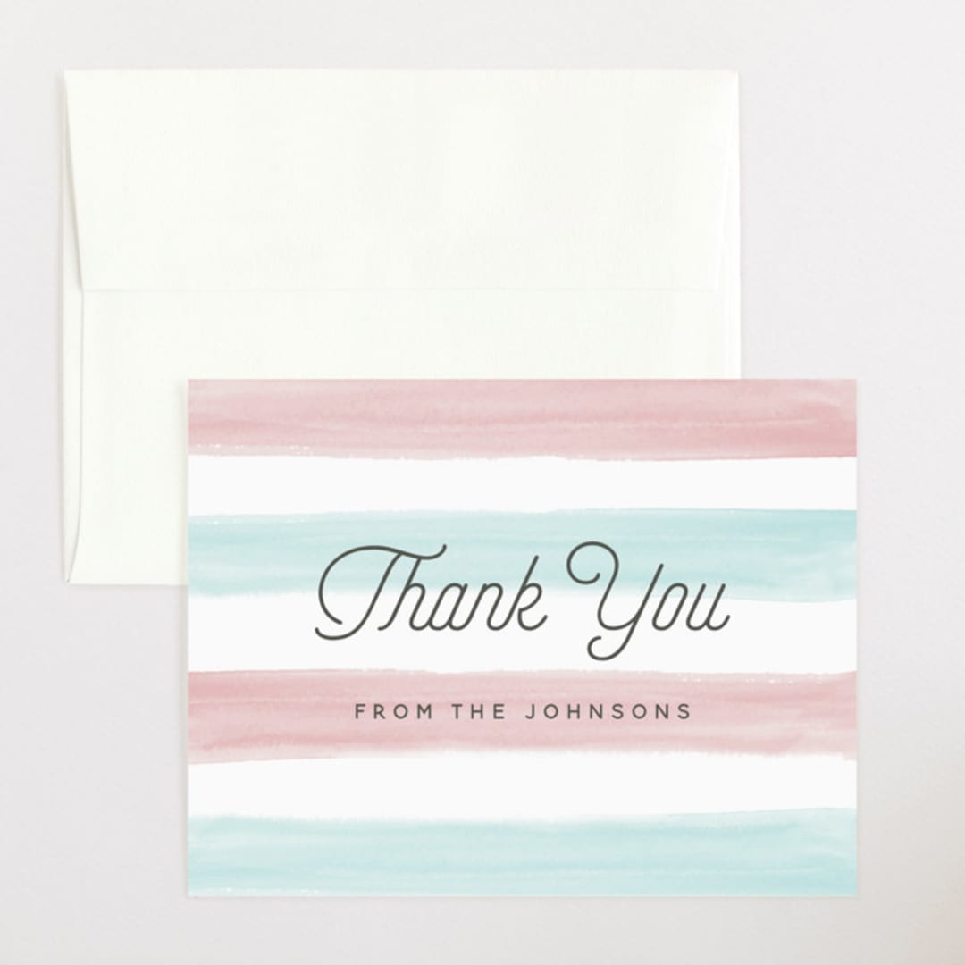 "Cotton Candy" - Baby Shower Thank You Cards in Blush by Shirley Lin Schneider - Front