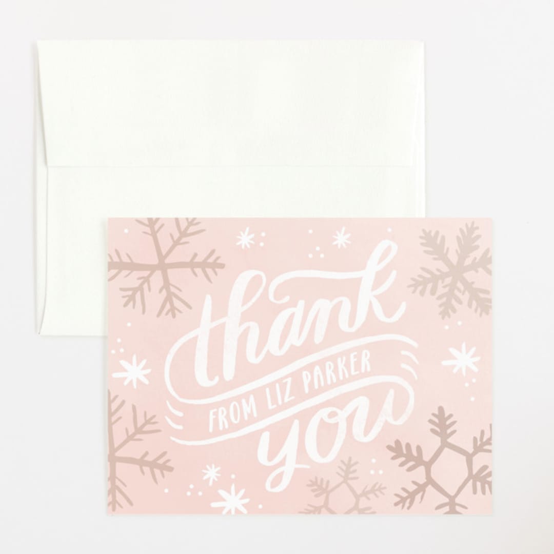"Baby It's Cold Outside" - Baby Shower Thank You Cards in Blush by Alethea and Ruth - Front