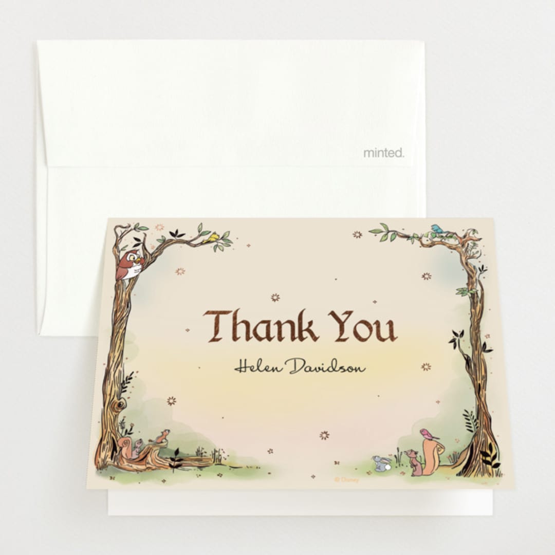 "Medieval Letters Fairytale" - Baby Shower Thank You Cards in Peach by Becky Nimoy - Front